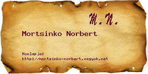 Mortsinko Norbert névjegykártya