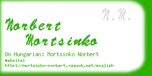 norbert mortsinko business card